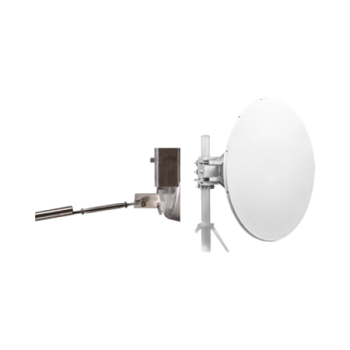 Antena direccional de Alto Rendimiento, 4 ft, Frecuencia de (4.9 a 6.1 GHz), Alto Aislamiento al Ruido, Ganancia de 35 dBi, Soporte de acero inoxidable, polaridad en 90 ° y 45 °, incluye montaje.