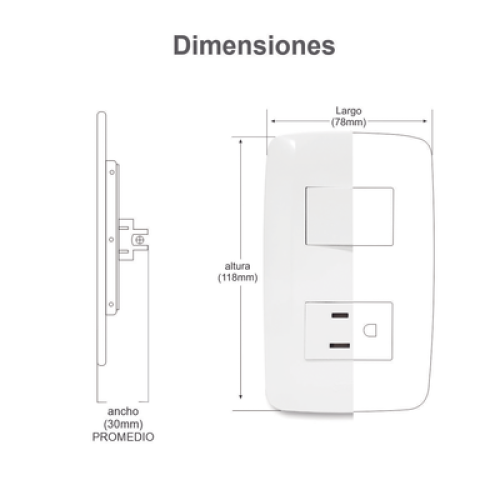 Apagador Duplex de 10 A / 127 V CA ~60 HZ / Color Blanco. Apagador Duplex de 10 A / 127 V CA ~60 HZ / Color Blanco.