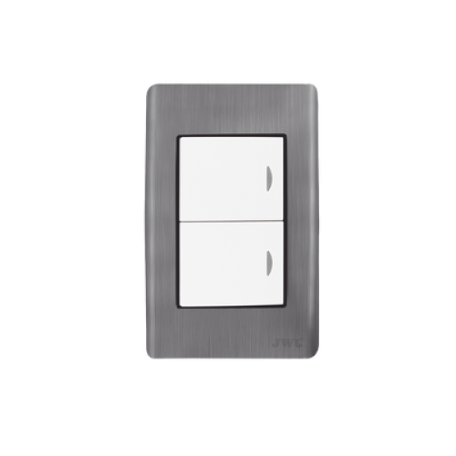 Apagador Doble de 10 A/ 127 V CA ~ 60 Hz /  Placa de Acero.