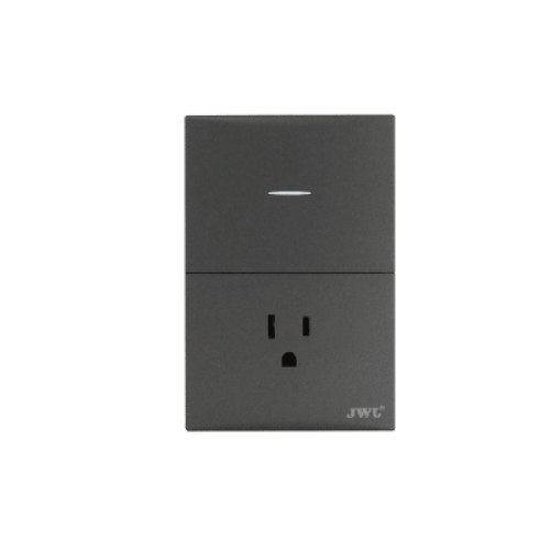 Placa con Interruptor Sencillo y 1 Toma  Corriente 10 -15 A 127 V  60 Hz.