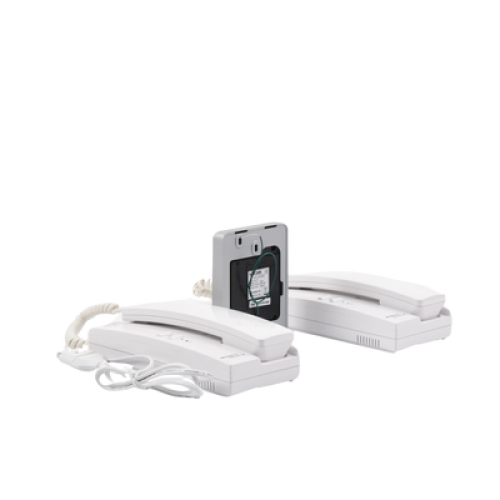Kit de Audio Portero con 2 Auriculares y Frente de Calle 