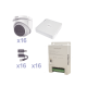 KIT TurboHD 1080p Lite / DVR 16 Canales / 16 Cámaras Eyeball  Exterior ( 2.8mm) / Transceptores / Conectores / Fuente de Poder Profesional