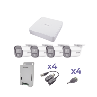 KIT COLORVU TURBOHD 1080p Lite / DVR 4 Canales / 4 Cámaras Bala (exterior 2.8 mm) / Transceptores / Conectores / Fuente de Poder Profesional KIT COLORVU TURBOHD 1080p Lite / DVR 4 Canales / 4 Cámaras Bala (exterior 2.8 mm) / Transceptores / Conectores / Fuente de Poder Profesional