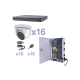 Kit Videovigilancia / DVR 16 Canales / 16 Cámaras Eyeball 1080p / IR 20 m (65.6 ft) / Fuente 16 Canales 20A / Transceptores UTP Kit Videovigilancia / DVR 16 Canales / 16 Cámaras Eyeball 1080p / IR 20 m (65.6 ft) / Fuente 16 Canales 20A / Transceptores UTP