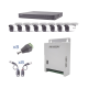 KIT TurboHD 1080p / DVR 8 Canales / 8 Cámaras Bala (exterior 2.8 mm) / Transceptores / Conectores / Fuente de Poder Profesional hasta 15 Vcc para Larga Distancias