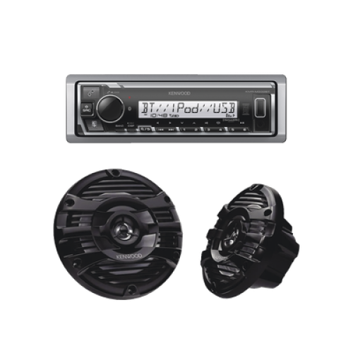 Kit de estéreo con Bluetooth KMR-M332BT | más Par de bocinas KFC-1653MRB
