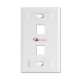 Placa de Pared Keystone de 2 Salidas, Color Blanco, para Jacks Keystone Z-MAX y MAX