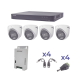 KIT COLORVU TURBOHD 1080p / DVR 4 Canales / 4 Cámaras eyeball (exterior) lente 2.8mm / Fuente de poder profesional / Transceptores de video y Accesorios de corriente
