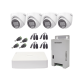 KIT TurboHD 1080p / DVR 4 Canales con audio por coaxitron / 4 Cámaras con Micrófono y  106° Visión/  luz blanca + IR visión nocturna  / Transceptores / Conectores / Fuente de Poder Profesional