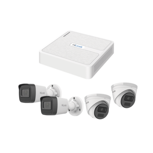 Kit IP 2 Megapixel / NVR de 8 Canales con 8 Puertos PoE / 2 Cámaras IP Bala para Exterior / 2 Cámaras IP Domo para Exterior