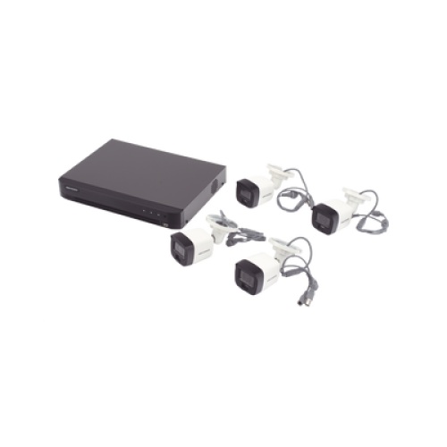 [Dual Light] Kit TurboHD 3K (5 Megapixel) / DVR 4 Canales / 4 Cámaras Bala para Exterior y Metal / Micrófono Integrado / Accesorios de Interconexión / Fuente de Poder