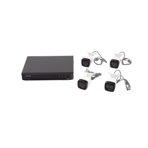 [Dual Light] Kit TurboHD 3K (5 Megapixel) / DVR 4 Canales / 4 Cámaras Bala para Exterior y Metal / Micrófono Integrado / Accesorios de Interconexión / Fuente de Poder