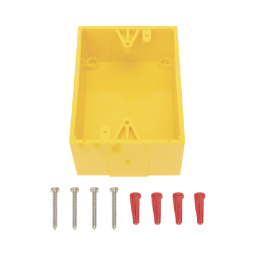 Caja trasera de montaje color amarillo para estaciones de parada STOPPER