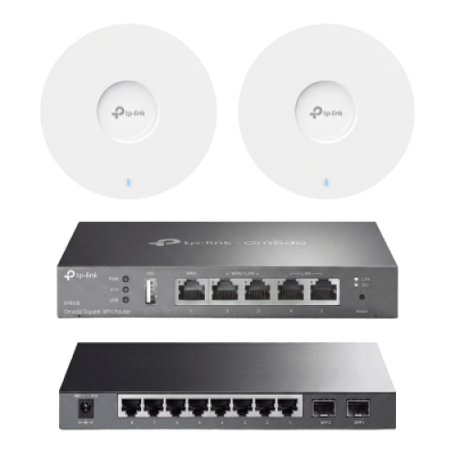 Kit de Iniciación en redes OMADA / 1 Router / 1 Switch TL-SG2210P / 2 Punto de Acceso EAP613