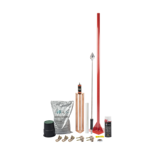 Kit Pararrayo con Accesorios para Protección de Diámetro de 80 m.