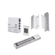 Kit para control de acceso incluye Fuente de 12VCD con respaldo de batería/ Chapa magnética de 600Lbs / Montajes L y Z / Botón de salida 