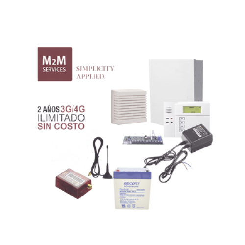 (2 Años 4G ILIMITADO INCLUIDO) Kit VISTA48LA,Teclado 6150, Comunicador MN01LTEM, Bateria, Transformador y Sirena de 15 Watts