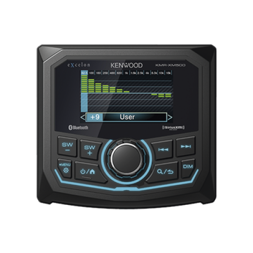 Estéreo marino sumergible IP66, con pantalla de 2.7 pulgadas, conexión Bluetooth, iluminación multicolor variable, con entrada USB 