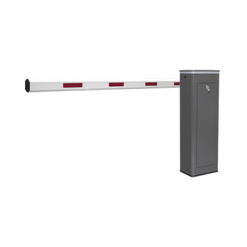 Kit de Barrera Vehicular Izquierda y Brazo de 3 Metros / Finales de Carrera Ajustables por Programación / Movimiento Fluido / Diseño Elegante Color Gris / Con Corona Led Semaforizada