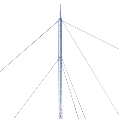 Kit de Torre Arriostrada de Techo de 24 m con Tramo STZ30G Galvanizada por Inmersión en Caliente (No incluye retenida).