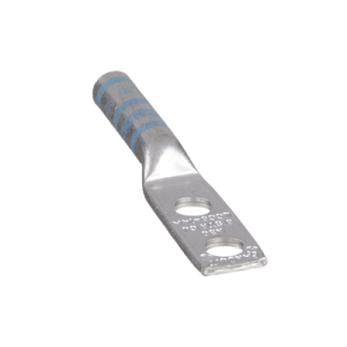 Zapata de compresión LCC6-14A-L para cal. 6 Awg, Doble barreno para tornillo prisionero de 1/4, Espaciado de orificio 16mm, 1 Pz