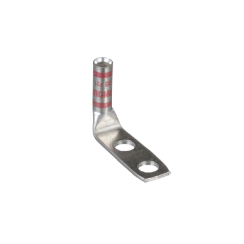 Zapata de compresión LCC8-14AF-L a 90° grados para cal. 8 Awg, Barreno para tornillo prisionero de 1/4, 1 Pz Zapata de compresión LCC8-14AF-L a 90° grados para cal. 8 Awg, Barreno para tornillo prisionero de 1/4, 1 Pz