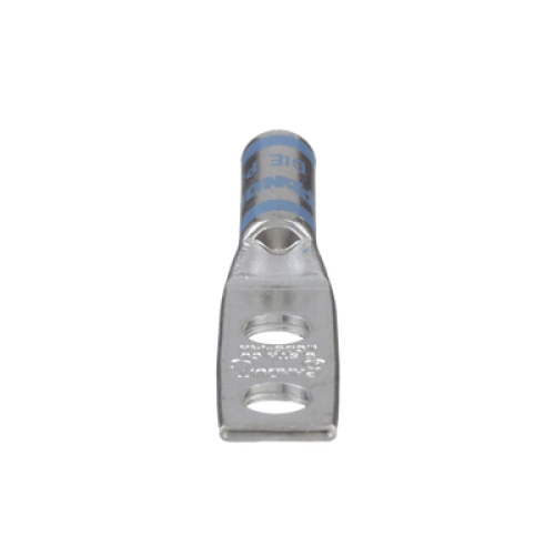 Zapata de compresión LCD6-14A-L para cal. 6 Awg, Doble barreno para tornillo prisionero de 1/4, Espaciado de orificio 16mm, 1 Pz
