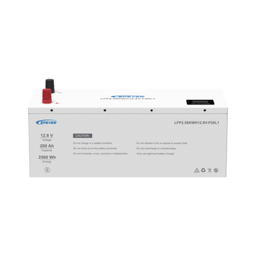 Batería de litio LiFeO4 12.8Vcc, 200Ah, 2.56Kwh, Pantalla LCD para Monitoreo Local, Carcasa Metálica