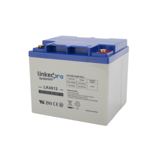 Batería 12 V / 40 Ah / UL / Tecnología AGM / Para uso en equipo electrónico, Alarmas de Intrusión / Incendio/ Control de acceso / Video Vigilancia / Terminales T2
