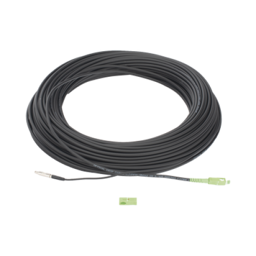 Rollo de Fibra Óptica Drop Redonda G657A2 Monomodo Simplex de 100 Metros (328.08 Pies) con Conectores SC/APC-SC/APC para Instalaciones Aéreas, Subterráneas o a la Intemperie