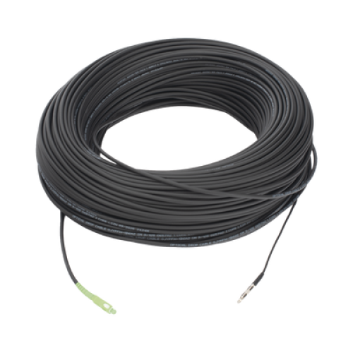Rollo de Fibra Óptica Drop Redonda G657A2 Monomodo Simplex de 150 Metros (492.13 Pies) con Conectores SC/APC-SC/APC para Instalaciones Aéreas, Subterráneas o a la Intemperie