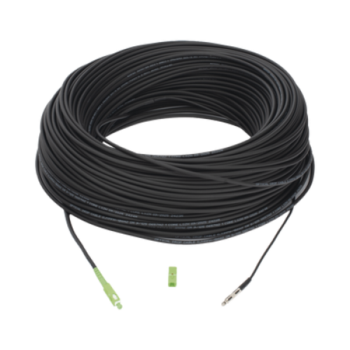 Rollo de Fibra Óptica Drop Redonda G657A2 Monomodo Simplex de 150 Metros (492.13 Pies) con Conectores SC/APC-SC/APC para Instalaciones Aéreas, Subterráneas o a la Intemperie