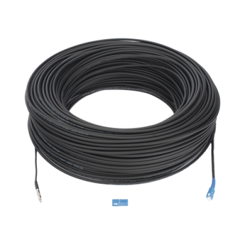 Rollo de Fibra Óptica Drop Redonda G657A2 Monomodo Simplex de 150 Metros (492.13 Pies) con Conectores SC/UPC-SC/UPC para Instalaciones Aéreas, Subterráneas o a la Intemperie Rollo de Fibra Óptica Drop Redonda G657A2 Monomodo Simplex de 150 Metros (492.13 Pies) con Conectores SC/UPC-SC/UPC para Instalaciones Aéreas, Subterráneas o a la Intemperie