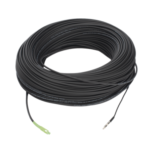 Rollo de Fibra Óptica Drop Redonda G657A2 Monomodo Simplex de 200 Metros con Conectores SC/APC-SC/APC para Instalaciones Aéreas, Subterráneas o a la Intemperie