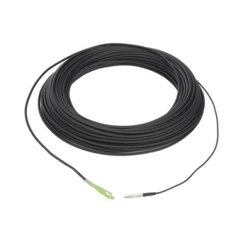 Rollo de Fibra Óptica Drop Redonda G657A2 Monomodo Simplex de 50 Metros (164 Pies) con Conectores SC/APC-SC/APC para Instalaciones Aéreas, Subterráneas o a la Intemperie