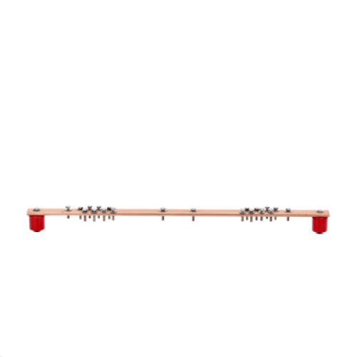 Barra Distribución Tierra Rack 19 in / Cobre 100% / 550A / Aisladores Rojos / 0.64 cm (0.25 in) / J-STD-607-A