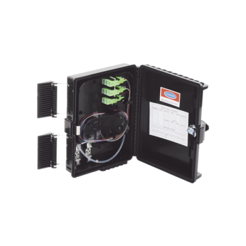 Cierre de Empalme para 24 Fusiones de Fibra Óptica, Interior/Exterior, con 8 Acopladores SC/APC y Splitter 1x8 SC/APC Incluido, IP65
