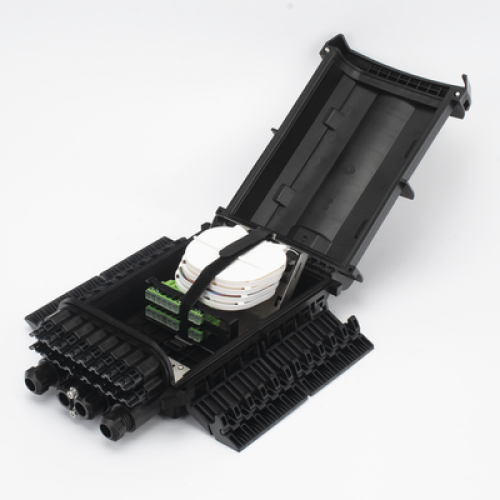 Caja de Distribución de Fibra Óptica para 24 Empalmes con 16 Acopladores SC/APC. Enterrado Directo, IP68, Splitter 1x16 Incluido con Conectores SC/APC Caja de Distribución de Fibra Óptica para 24 Empalmes con 16 Acopladores SC/APC. Enterrado Directo, IP68, Splitter 1x16 Incluido con Conectores SC/APC