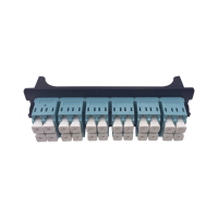 Placa Acopladora para Distribuidor de Fibra Óptica LP-ODF-8024, Incluye 12 Acopladores LC Duplex para Fibra Multimodo