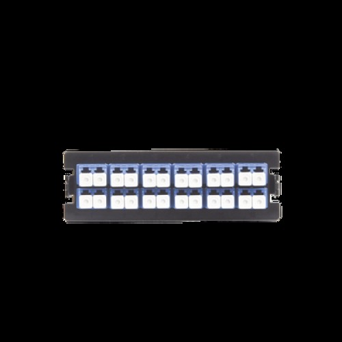 Placa Acopladora para Distribuidor de Fibra Óptica LP-ODF-8024, Incluye 12 Acopladores LC Duplex para Fibra Monomodo