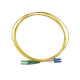 Jumper de Fibra Óptica Monomodo 9/125 LC/UPC-LC/APC, OFNR (Riser), 2.0 mm, Dúplex, Amarillo, 3 Metros (9.84 Pies)