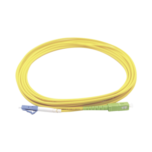 Jumper de Fibra Óptica Monomodo LC/UPC SC/APC Simplex, Color Amarillo 1 Metro (3.28 Pies)