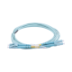 Jumper de Fibra Óptica Multimodo OM3 50/125 LC-LC OFNR (Riser), 2.0 mm, Dúplex, Aqua, 2 Metros (6.56 Pies)
