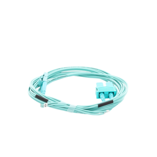 Jumper de Fibra Óptica Multimodo OM3 50/125 LC-SC OFNR (Riser), 2.0 mm, Dúplex, Aqua, 3 metros (9.84 pies)