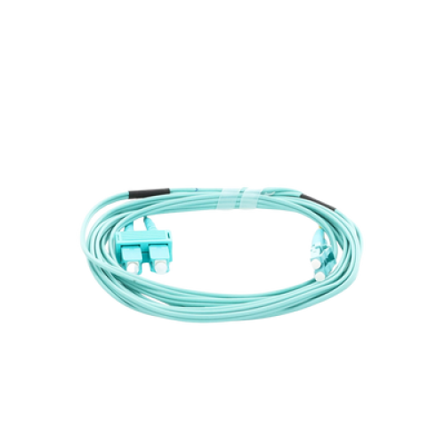 Jumper de Fibra Óptica Multimodo OM3 50/125 LC-SC OFNR (Riser), 2.0 mm, Dúplex, Aqua, 3 metros (9.84 pies)