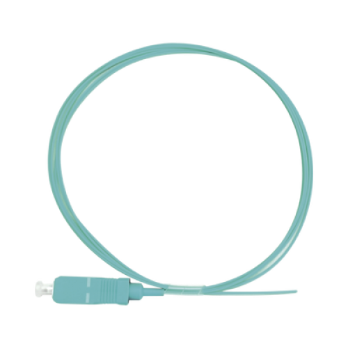 Pigtail de Fibra Óptica Simplex SC, PVC, OM3 50/125, Aqua, 1 Metro (3.28 Pies)