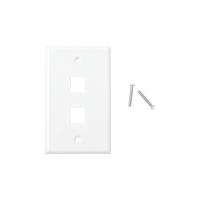 Placa de Pared de 2 Puertos, Keystone, Color Blanco
