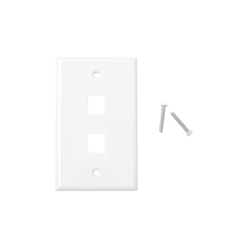 Placa de Pared de 2 Puertos, Keystone, Color Blanco