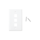 Placa de Pared de 3 Puertos, Keystone, Color Blanco