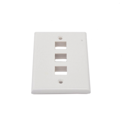 Placa de Pared de 3 Puertos, Keystone, Color Blanco